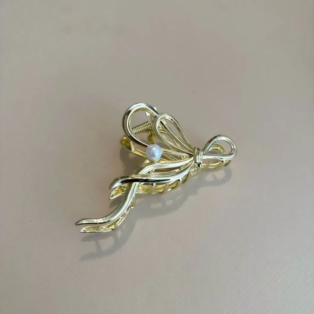 Elegant Gold bow Hair Clip K15